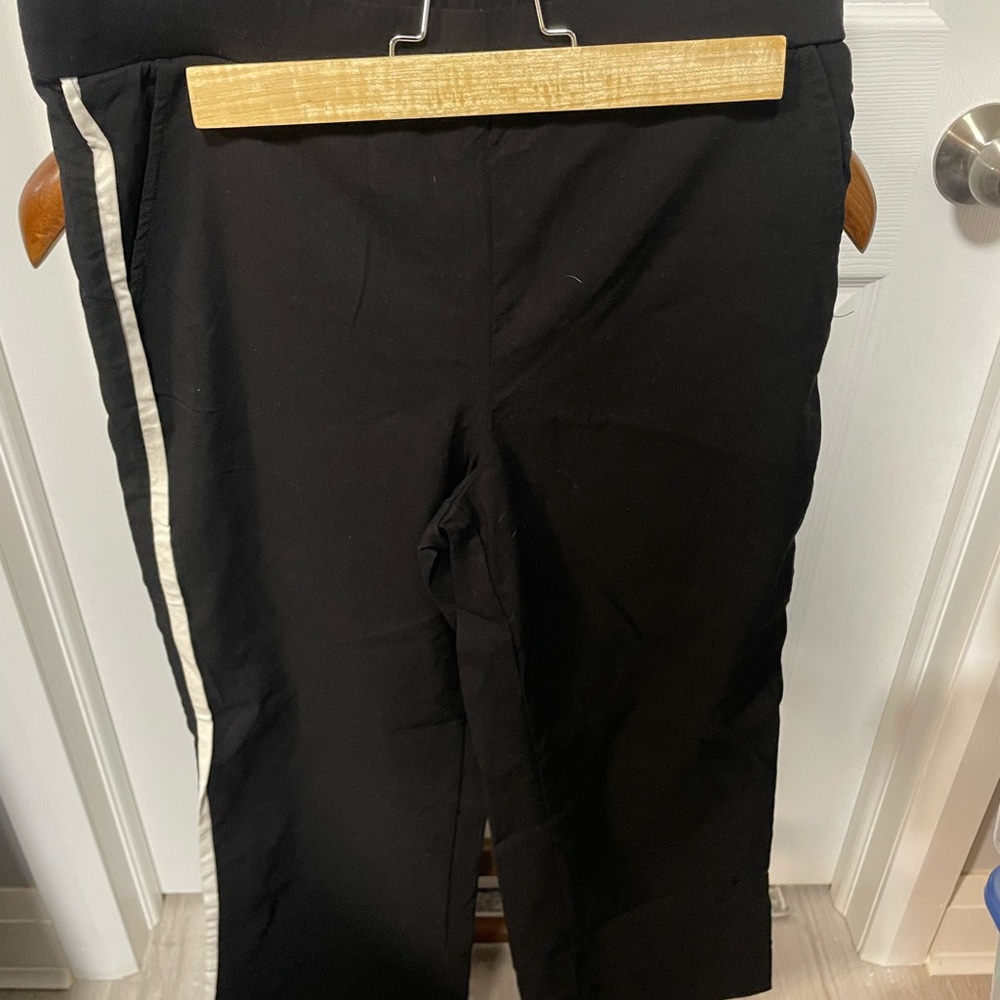 MarlaWynne Black Pants with White Stripe